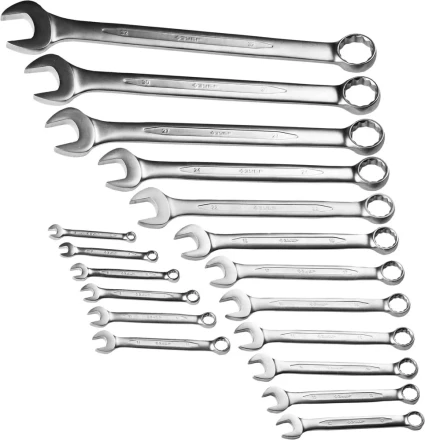 Набор ЗУБР &quot;ПРОФИ&quot;: Ключ гаечный комбинированный, Cr-V сталь, хромированный, 6-32мм, 18шт 27022-H18 купить в Ханты-Мансийске
