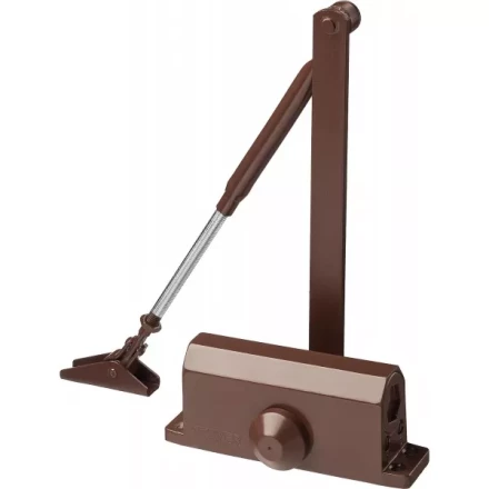 Доводчик дверной STAYER, для дверей массой до 80 кг, цвет коричневый 37917-80 купить в Ханты-Мансийске