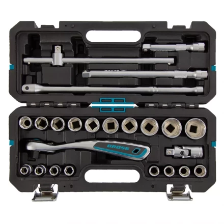 Набор инструментов 24 предмета, 120 зубьев, CrV, 1/2&quot; Gross 14147 купить в Ханты-Мансийске