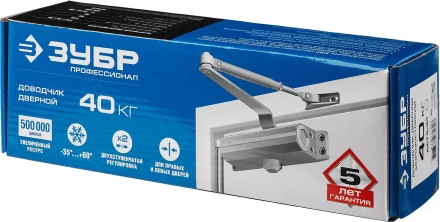 Доводчик дверной ЗУБР &quot;ПРОФЕССИОНАЛ&quot; для дверей массой до 40 кг цвет белый 37911-50 купить в Ханты-Мансийске