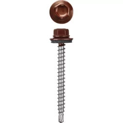 Саморезы СКД кровельные, RAL 3005 темно-красный, 35 x 4.8 мм, 380 шт, для деревянной обрешетки, STAYER 30305-48-035-3005