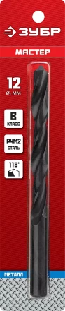 ЗУБР 12.0 х 151 мм, сталь Р4М2, класс В, сверло по металлу (29605-12) купить в Ханты-Мансийске