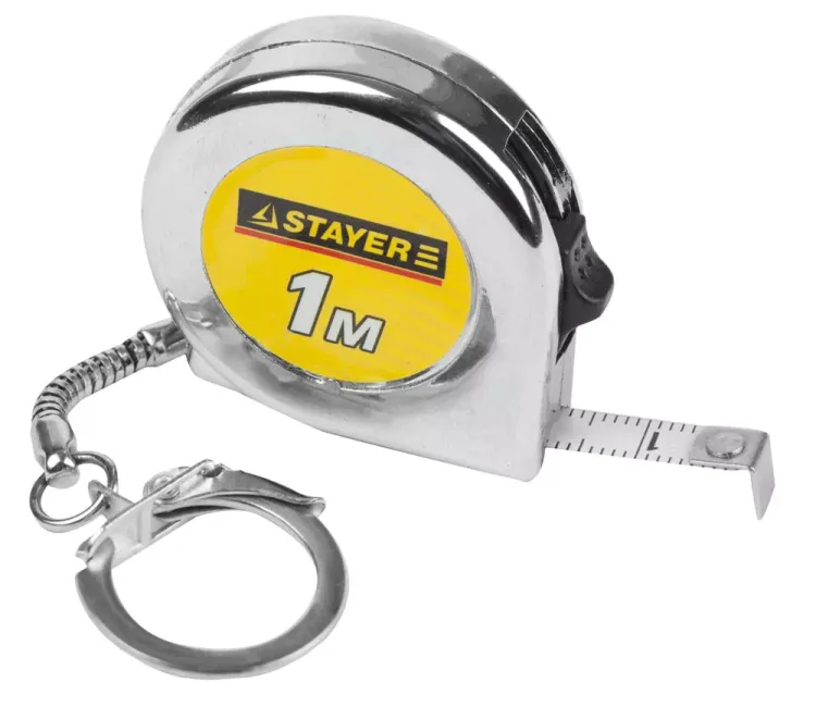 Рулетка-брелок STAYER "STANDARD" "MINI", цвет хромовый, 1мх6мм 34140-1_z01 купить в Ханты-Мансийске