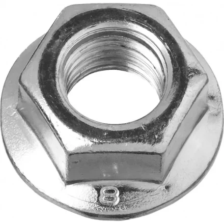 Гайка ЗУБР &quot;МАСТЕР&quot; DIN 6923 с фланцем, класс прочности 8, оцинкованная,  M16, 5кг 303630-16 купить в Ханты-Мансийске