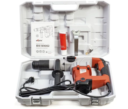 Перфоратор ESPIRA RHI-M4002 (sds max 220 – 240В/50 Гц, мощность 1500 Вт, эн.удара 10 Дж, вес 7.2 кг, кейс), 400551 купить в Ханты-Мансийске