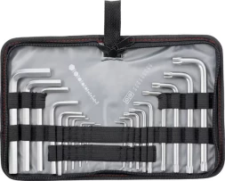 Набор ключей шестигранных имбусовых HEX-TORX 18 шт: HEX 1.5–10 мм T10-T50 CrV короткие сатин MATRIX 12314