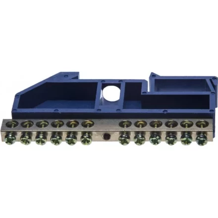 Шина СВЕТОЗАР нулевая на DIN-изоляторе, макс. ток 100А, 5,2мм, 12 полюсов 49807-12 купить в Ханты-Мансийске