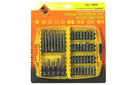 Набор вставок 1/4 45 предметов Энкор 19825 купить в Ханты-Мансийске