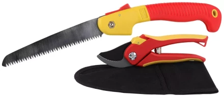 Набор GRINDA садовый, 3 предмета: секатор, ножовка садовая складная, нейлоновая сумка 8-423251-H3 купить в Ханты-Мансийске