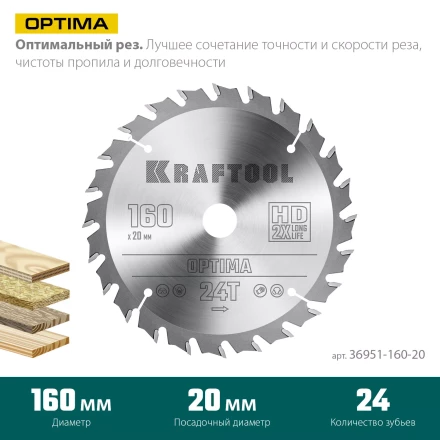 Диск пильный OPTIMA, повышенный ресурс 36951-160-20 купить в Ханты-Мансийске
