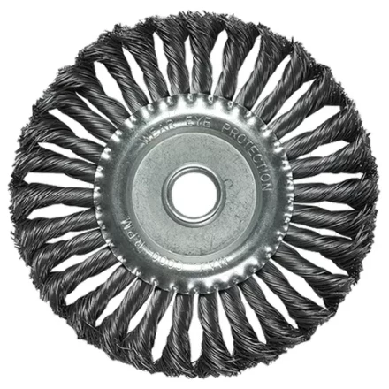 Щетка для УШМ 175 мм, посадка 22,2 мм, плоская, крученая металлическая проволока  MATRIX 74636 купить в Ханты-Мансийске