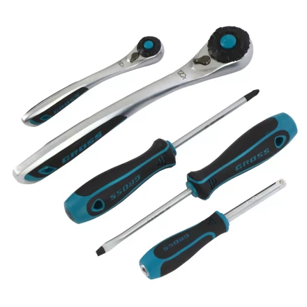 Набор инструментов 78 предметов , 120 зубьев, CrV, 1/4&quot;, 1/2&quot; Gross 14148 купить в Ханты-Мансийске