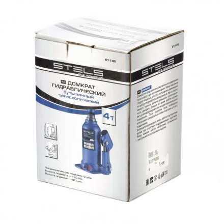 Домкрат гидравлический бутылочный телескопический 4 т подъем 170-420 мм Stels 51145 купить в Ханты-Мансийске