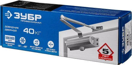 Доводчик дверной ЗУБР для дверей массой до 100 кг цвет серебро 37910-100 купить в Ханты-Мансийске