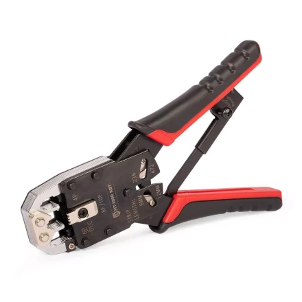 Кримпер многофункциональный КВТ HT-106E с 3 встроенными модулями для обжима RJ-45, RJ-12, RJ-11 (86603) купить в Ханты-Мансийске