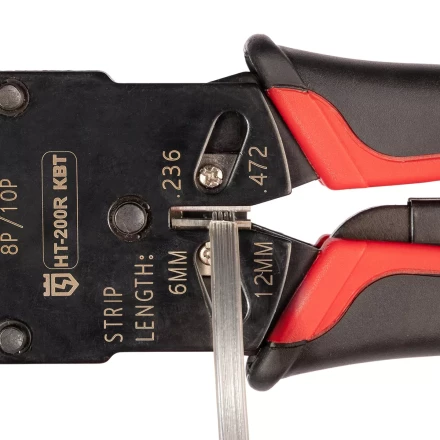 Кримпер многофункциональный КВТ HT-106E с 3 встроенными модулями для обжима RJ-45, RJ-12, RJ-11 (86603) купить в Ханты-Мансийске