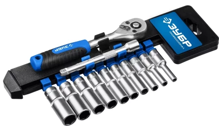 ЗУБР ТМ-12У, 12 предм., (1/4), набор торцовых головок, Профессионал (27651-H12) купить в Ханты-Мансийске