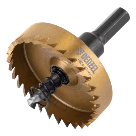 Коронка по металлу HSS, 53 мм, нитридтитановое покрытие Denzel 724117 купить в Ханты-Мансийске