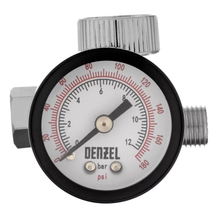 Регулятор давления с манометром для краскораспылителя Denzel K1500, 12 бар, 1/4", 57001 купить в Ханты-Мансийске