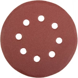 Круг шлифовальный универсальный STAYER "MASTER" из абразивной бумаги на велкро основе, 8 отверстий, Р180, 115мм, 5шт 35450-115-180