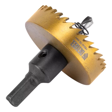 Коронка по металлу HSS, 55 мм, нитридтитановое покрытие Denzel 724118 купить в Ханты-Мансийске