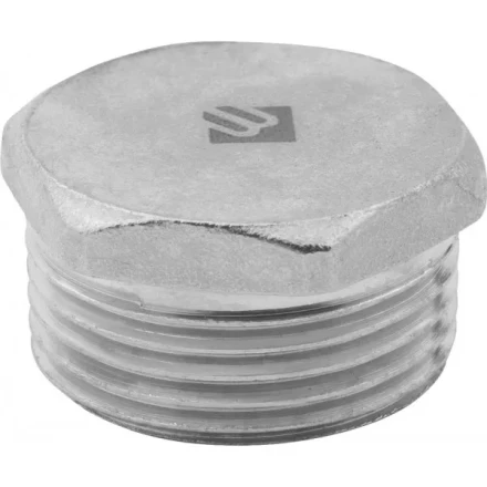 Заглушка ЗУБР &quot;ЭКСПЕРТ&quot;, никелированная латунь, 6-ти гранная головка, наружная резьба, 3/4&quot; 51297-S-3/4 купить в Ханты-Мансийске