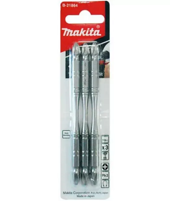 Биты Makita PH2 110мм 3шт, 2-х сторонние (B-21864) купить в Ханты-Мансийске