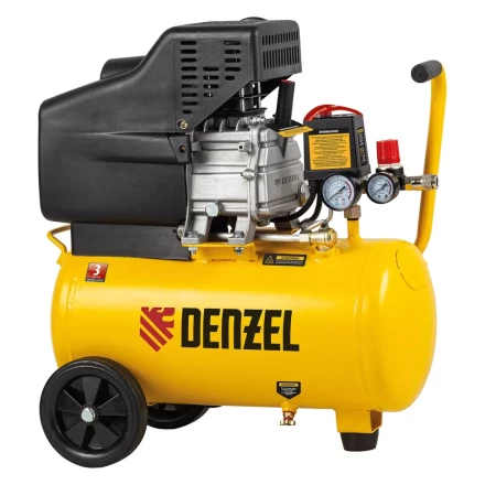 Компрессор воздушный DC1500/24, прямой привод, 1.5 кВт, 24 литра, 220 л/мин Denzel 58160 купить в Ханты-Мансийске