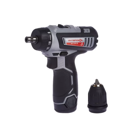 Аккумуляторная дрель-шуруповерт со съемным патроном ИНТЕРСКОЛ ДА-12ЭР-02 КОМБИ Li-ion (2 х 1,5Ач) купить в Ханты-Мансийске