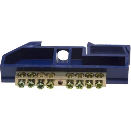 Шина СВЕТОЗАР нулевая на DIN-изоляторе, макс. ток 100А, 5,2мм, 8 полюсов 49807-08 купить в Ханты-Мансийске