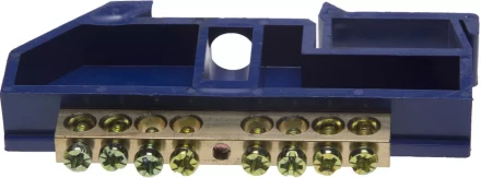 Шина СВЕТОЗАР нулевая на DIN-изоляторе, макс. ток 100А, 5,2мм, 8 полюсов 49807-08 купить в Ханты-Мансийске