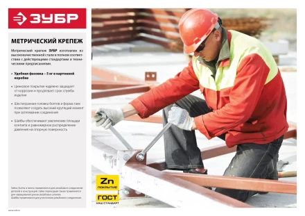 Шайба ЗУБР &quot;МАСТЕР&quot;кузовная, DIN 9021, оцинкованная, 3мм, 5кг 303820-03 купить в Ханты-Мансийске