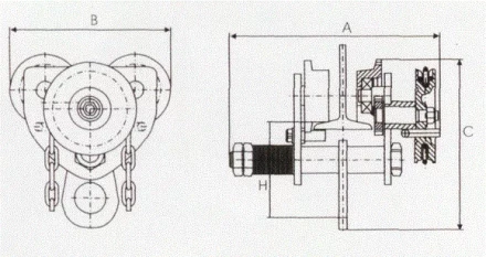 Тележка для тали с цепным приводом GCL610 LB г-п 10 тонн H=6 метра купить в Ханты-Мансийске