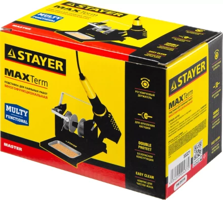 Подставка для паяльников STAYER &quot;MASTER&quot;, штампованная, с держателем для катушек с припоем 55321 купить в Ханты-Мансийске