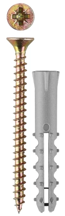 Дюбель ЗУБР &quot;МАСТЕР&quot; распорный полипропиленовый, тип &quot;Ёжик&quot;, в комплекте с шурупом, 6 х 25 / 3,5 х 35 мм, 15 шт 30661-06-25 купить в Ханты-Мансийске