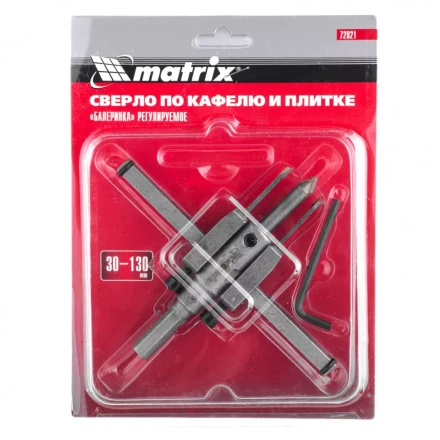 Сверло по кафелю и плитке регулируемое &quot;Балеринка&quot; 30-130 мм Matrix 72821 купить в Ханты-Мансийске