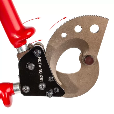 Секторные ножницы диэлектрические КВТ НСТи-40 для резки кабелей до 40 мм, проводов АС со стальным сердечником и прутков из низкоуглеродистой стали (84395) купить в Ханты-Мансийске