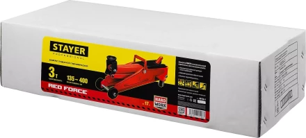 Домкрат гидравлический подкатной &quot;RED FORCE&quot;, 3т, 135-400мм, STAYER 43154-3 43154-3 купить в Ханты-Мансийске