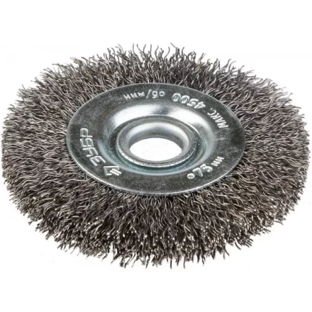 ЗУБР &quot;ЭКСПЕРТ&quot;. Щетка дисковая для точильно-шлифовального станка, витая стальная проволока 0,3мм, 75х12,7мм 35185-075_z01 купить в Ханты-Мансийске