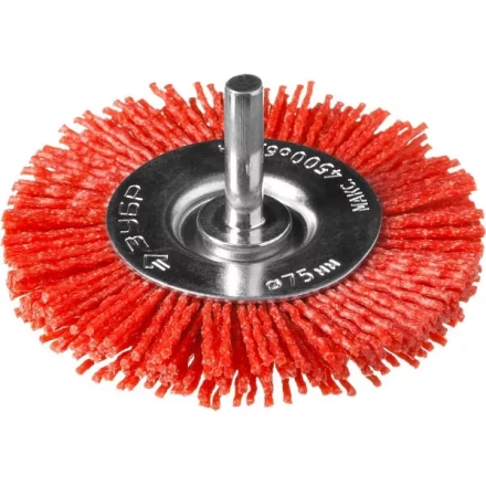 ЗУБР &quot;ПРОФЕССИОНАЛ&quot;. Щетка дисковая для дрели, нейлоновая проволока с абразивным покрытием, 75мм 35161-075_z02 купить в Ханты-Мансийске