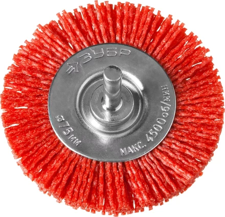 ЗУБР &quot;ПРОФЕССИОНАЛ&quot;. Щетка дисковая для дрели, нейлоновая проволока с абразивным покрытием, 75мм 35161-075_z02 купить в Ханты-Мансийске