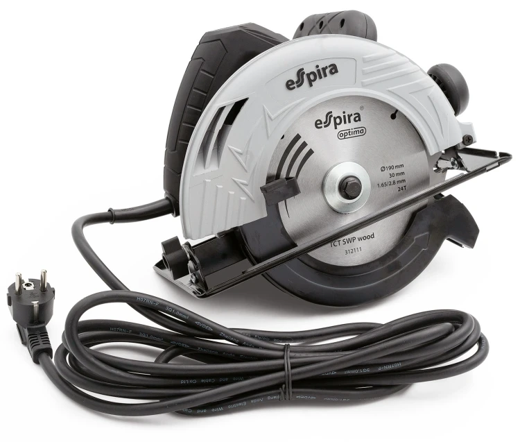 Пила циркулярная ESPIRA CSI-190A (ф190 мм, 220-240В,50/60 Гц, мощность 1250 Вт, 5000 об/мин), 401251 купить в Ханты-Мансийске