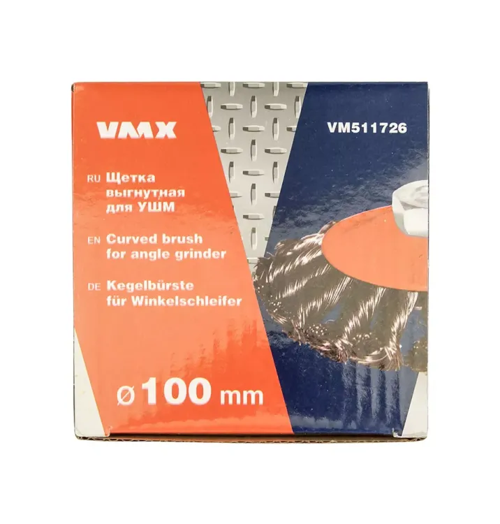 Щетка для УШМ М14/100 мм выгнутая сталь витая VMX 511726 купить в Ханты-Мансийске