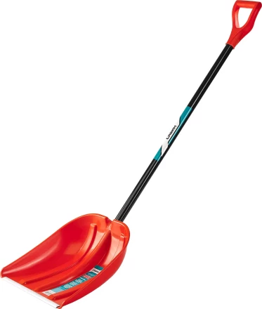 Лопата снеговая пластиковая с алюминиевой планкой, с алюминиевым черенком и V-ручкой, 410мм, оранжевая, СИБИН 421845 421845 купить в Ханты-Мансийске