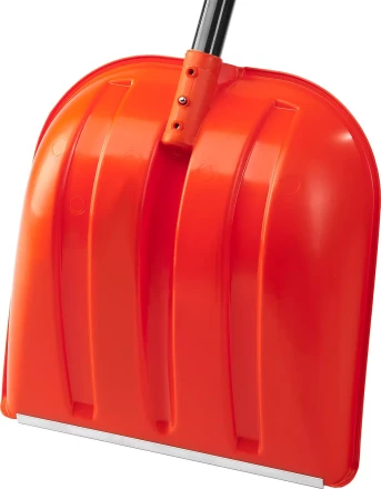 Лопата снеговая пластиковая с алюминиевой планкой, с алюминиевым черенком и V-ручкой, 410мм, оранжевая, СИБИН 421845 421845 купить в Ханты-Мансийске
