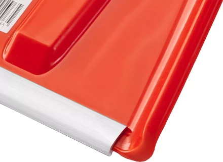 Лопата снеговая пластиковая с алюминиевой планкой, с алюминиевым черенком и V-ручкой, 410мм, оранжевая, СИБИН 421845 421845 купить в Ханты-Мансийске