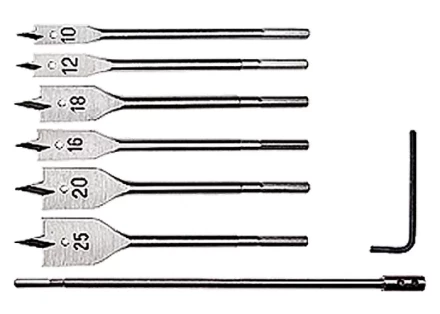 Набор сверл перовых по дереву 10-12-16-18-20-25 мм 6 шт удлинитель 300 мм MATRIX 70406 купить в Ханты-Мансийске