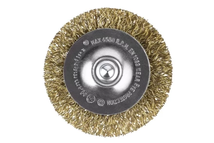 Кордщетка HAMMER плоская 50мм для дрели гофрированная латунированная сталь (207-205) купить в Ханты-Мансийске