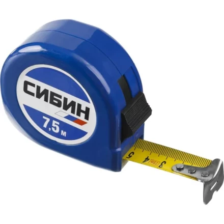Рулетка СИБИН, пластиковый корпус, 7,5м/25мм 34020-08-25 купить в Ханты-Мансийске