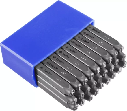 Клейма ЗУБР буквенные латинские, шрифт 5мм 21505-05_z01 купить в Ханты-Мансийске